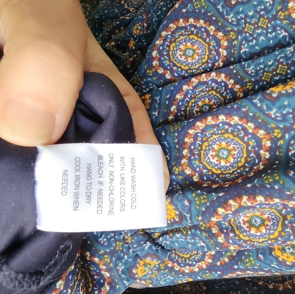 Daniel Rainn Blue Medallion Lace Boho Dress Sz Medium - Picture 9 of 9